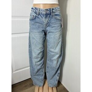 Plus Size NEW Wild Fable Womens Mid Rise Baggy Slouchy Jeans Light Wash Size 16